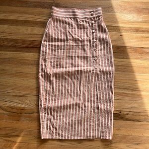 Women’s Leith Linen Midi Skirt with slit- XXS, like new